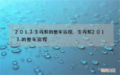 2017生肖猴的整年运程, 生肖猴2017的整年运程