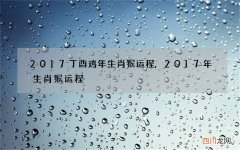 2017丁酉鸡年生肖猴运程,2017年生肖猴运程