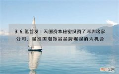 36氪首发｜天图资本秘密投资了深圳这家公司，瞄准国潮饰品品牌崛起的大机会