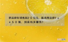 单品牌年销售额20亿元，新消费品牌Top50强，到底有多赚钱？