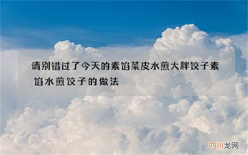 请别错过了今天的素馅菜皮水煎大胖饺子 素馅水煎饺子的做法