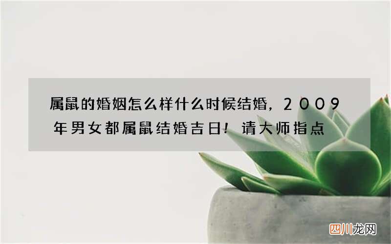 属鼠的婚姻怎么样什么时候结婚，2009年男女都属鼠结婚吉日!请大师指点