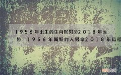 1956年出生的生肖猴男命2018年运势,1956年属猴的人男命2018年运程