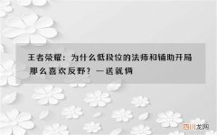 王者荣耀：为什么低段位的法师和辅助开局那么喜欢反野？一送就俩