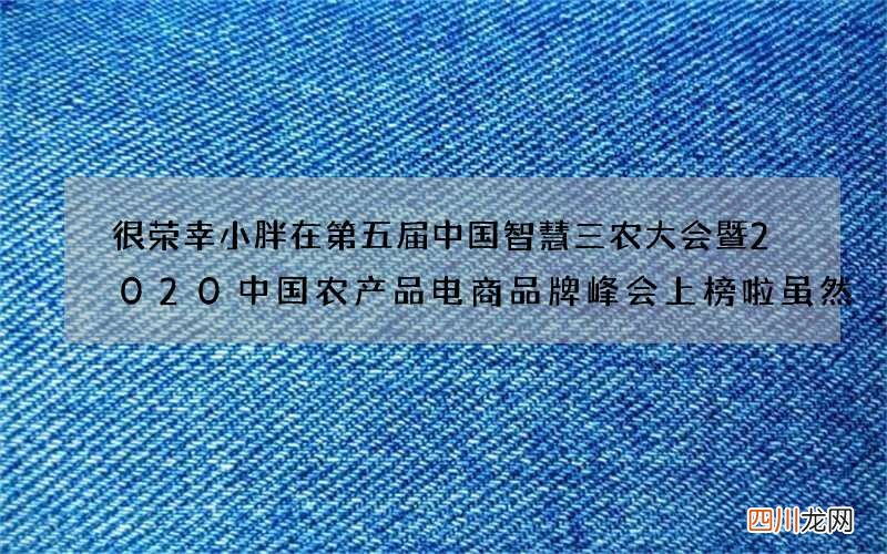 很荣幸小胖在第五届中国智慧三农大会暨2020中国农产品电商品牌峰会上榜啦虽然