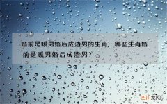 婚前是暖男婚后成渣男的生肖,哪些生肖婚前是暖男婚后成渣男？