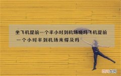 坐飞机提前一个半小时到机场晚吗 飞机提前一个小时半到机场来得及吗