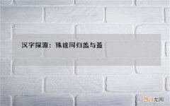 汉字探源：殊途同归盖与蓋