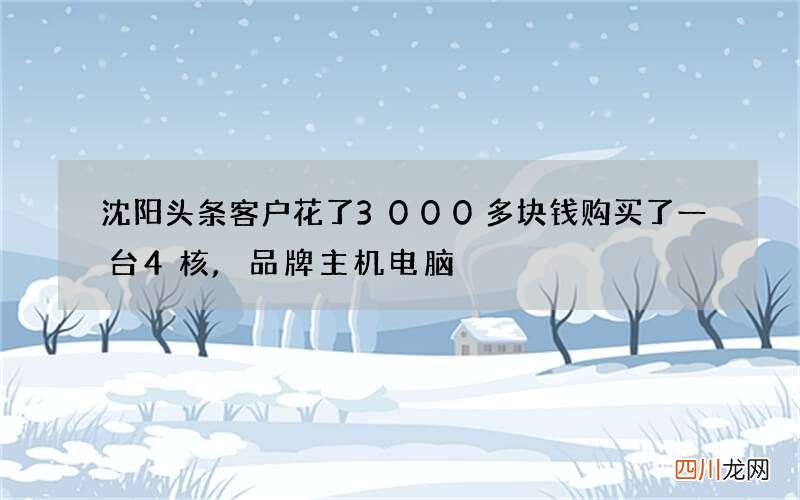 沈阳头条 客户花了3000多块钱购买了一台4核,品牌主机电脑