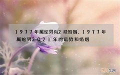 1977年属蛇男有2段婚姻，1977年属蛇男2021年的运势和婚姻