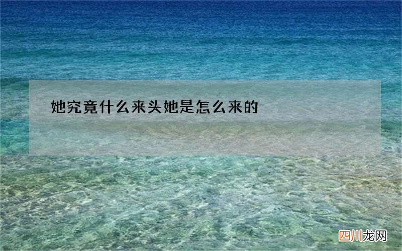 她究竟什么来头 她是怎么来的