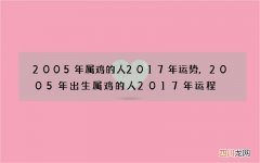 2005年属鸡的人2017年运势,2005年出生属鸡的人2017年运程