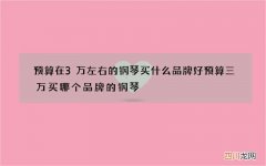 预算在3万左右的钢琴买什么品牌好 预算三万买哪个品牌的钢琴