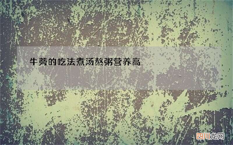 牛蒡的吃法煮汤熬粥营养高