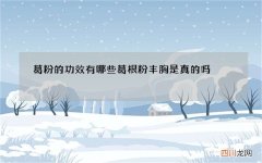 葛粉的功效有哪些葛根粉丰胸是真的吗