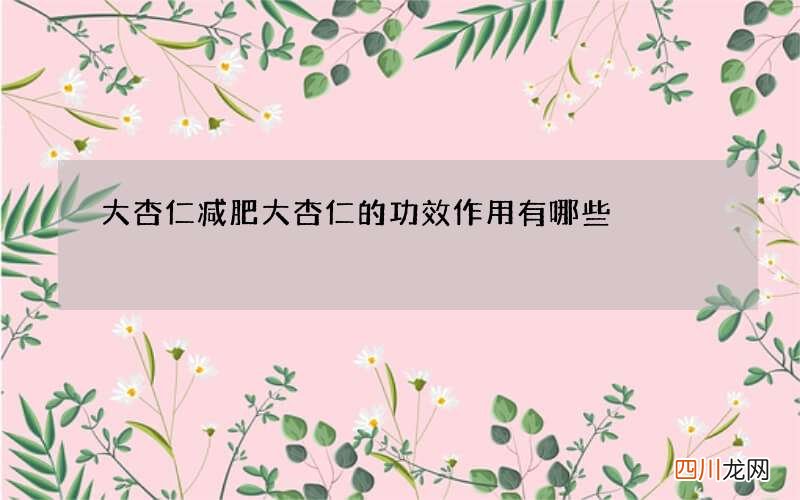 大杏仁减肥 大杏仁的功效作用有哪些