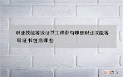 职业技能等级证书工种都有哪些 职业技能等级证书包括哪些