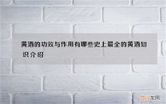黄酒的功效与作用有哪些 史上最全的黄酒知识介绍