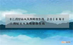 十二月好运从天而降的生肖,2018年十二月好运从天而降的生肖
