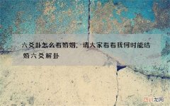六爻卦怎么看婚姻，请大家看看我何时能结婚 六爻解卦