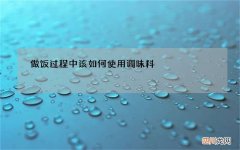 做饭过程中该如何使用调味料