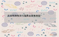 该如何用电压力锅煮出美味的饭