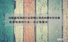 自酿葡萄酒的方法 常喝红酒具有哪些好处酿造葡萄酒的方法一及注意事项
