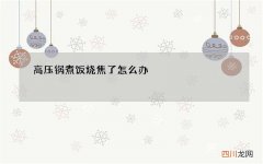 高压锅煮饭烧焦了怎么办