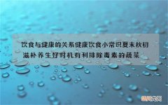 饮食与健康的关系 健康饮食小常识夏末秋初滋补养生好时机有利排除毒素的蔬