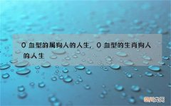 0血型的属狗人的人生,0血型的生肖狗人的人生