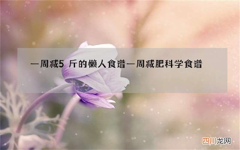一周减5斤的懒人食谱一周减肥科学食谱