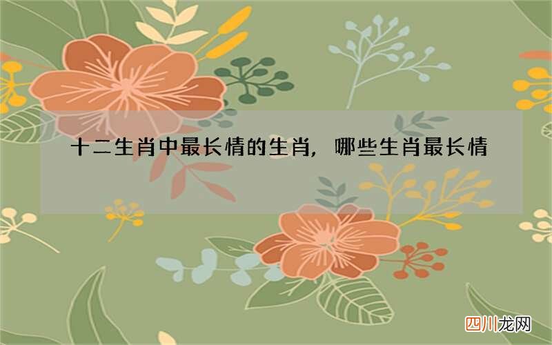 十二生肖中最长情的生肖,哪些生肖最长情