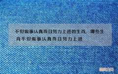不但做事认真而且努力上进的生肖,哪些生肖不但做事认真而且努力上进