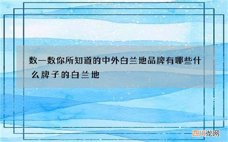 数一数你所知道的中外白兰地品牌有哪些 什么牌子的白兰地