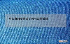 马云真的变低调了吗 马云很低调