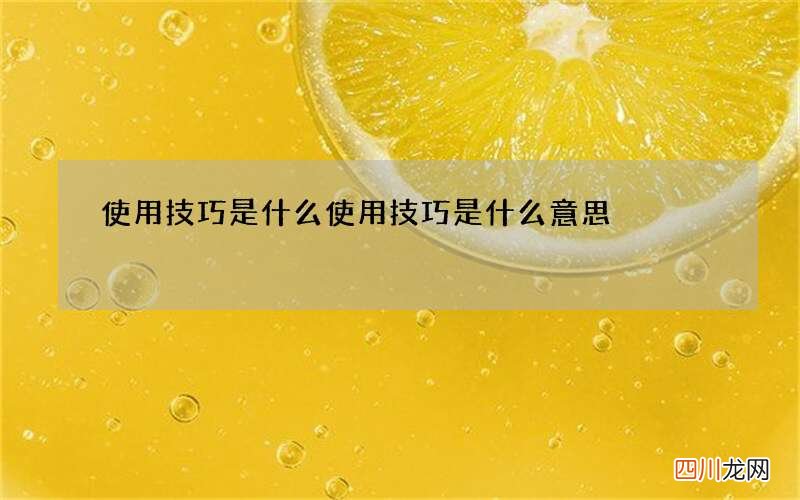 使用技巧是什么 使用技巧是什么意思