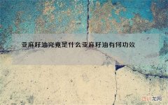 亚麻籽油究竟是什么 亚麻籽油有何功效