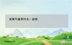 皮蛋不能和什么一起吃