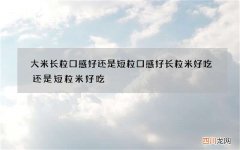 大米长粒口感好还是短粒口感好 长粒米好吃还是短粒米好吃