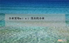 小米发布mini洗衣机 小米 mini洗衣机