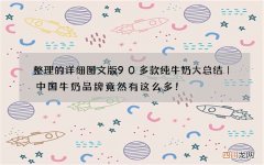 整理的详细图文版90多款纯牛奶大总结｜中国牛奶品牌竟然有这么多！