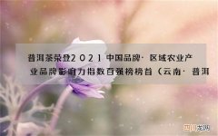普洱茶荣登2021中国品牌·区域农业产业品牌影响力指数百强榜榜首（云南·普洱