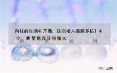 向往的生活4开播，这次植入品牌多达14个，明星嘉宾阵容强大