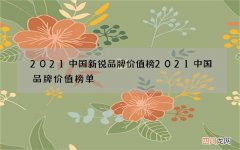 2021中国新锐品牌价值榜 2021中国品牌价值榜单