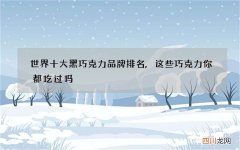 世界十大黑巧克力品牌排名, 这些巧克力你都吃过吗?