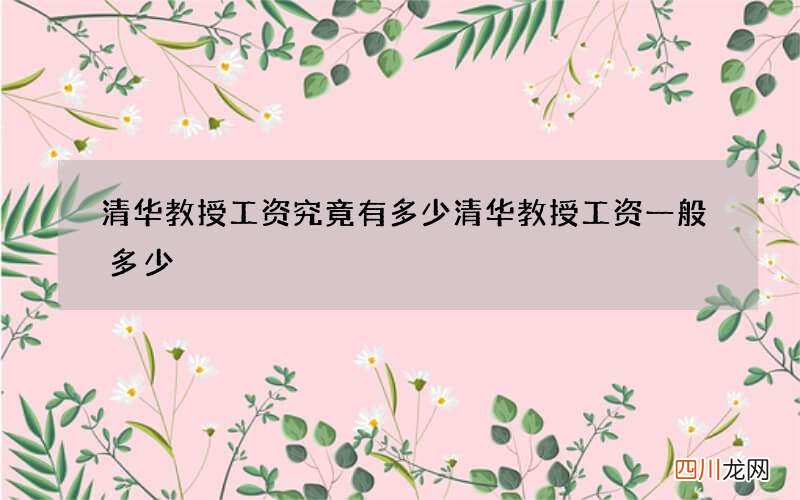 清华教授工资究竟有多少 清华教授工资一般多少