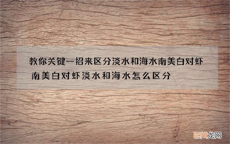 教你关键一招来区分淡水和海水南美白对虾 南美白对虾淡水和海水怎么区分