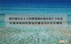 喝柠檬水会上火吗 警惕喝柠檬水的7个坏处柠檬水的功效禁忌柠檬水可以天天喝