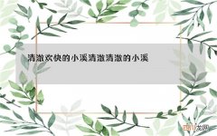 清澈欢快的小溪 清澈清澈的小溪