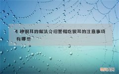 4种银耳的做法介绍警惕吃银耳的注意事项有哪些